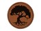 Swampy Mangrove Tree with Roots Round Iron-On Engraved Faux Leather Patch Applique - 2.5"